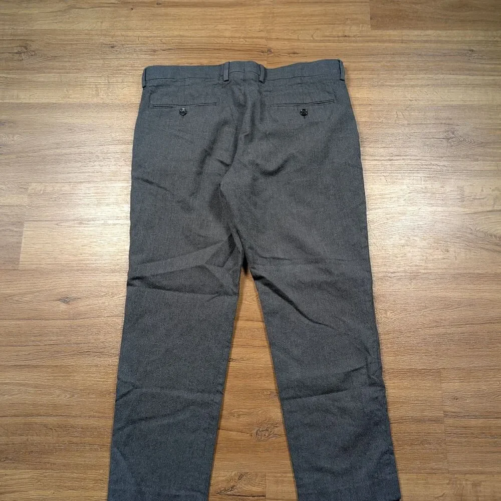 J.Crew Ludlow Dress Pants Mens 34x30(27) Gray Slim Fit Moon British Wool Blend